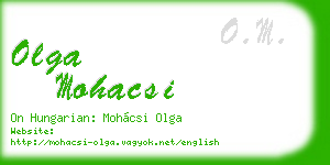 olga mohacsi business card